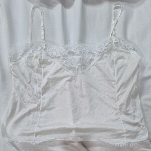 Vintage Mel Lin White Lace Camisole Chemise Lingerie Coquette Size 3X